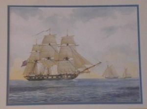 Revolutionary war ship on Lake Champlain