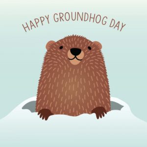 Groundhog peeking out